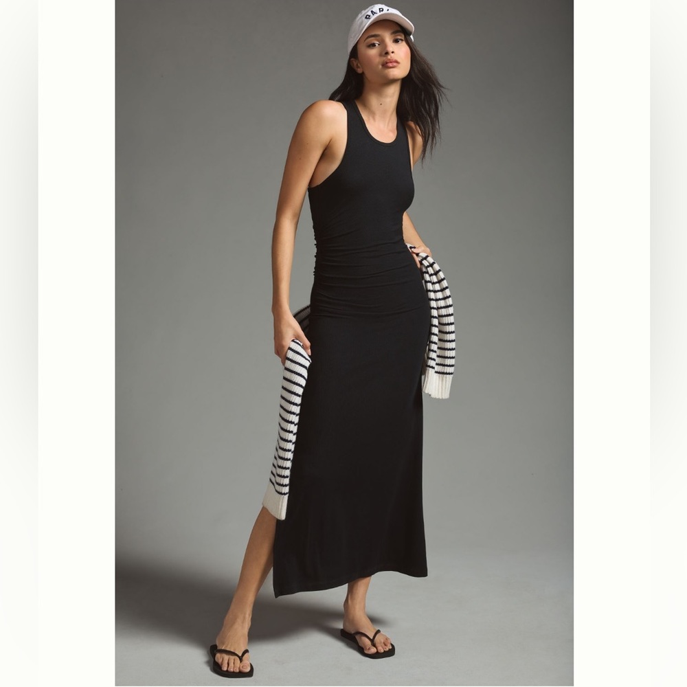 Anthropologie Daily Practice shirred midi dress